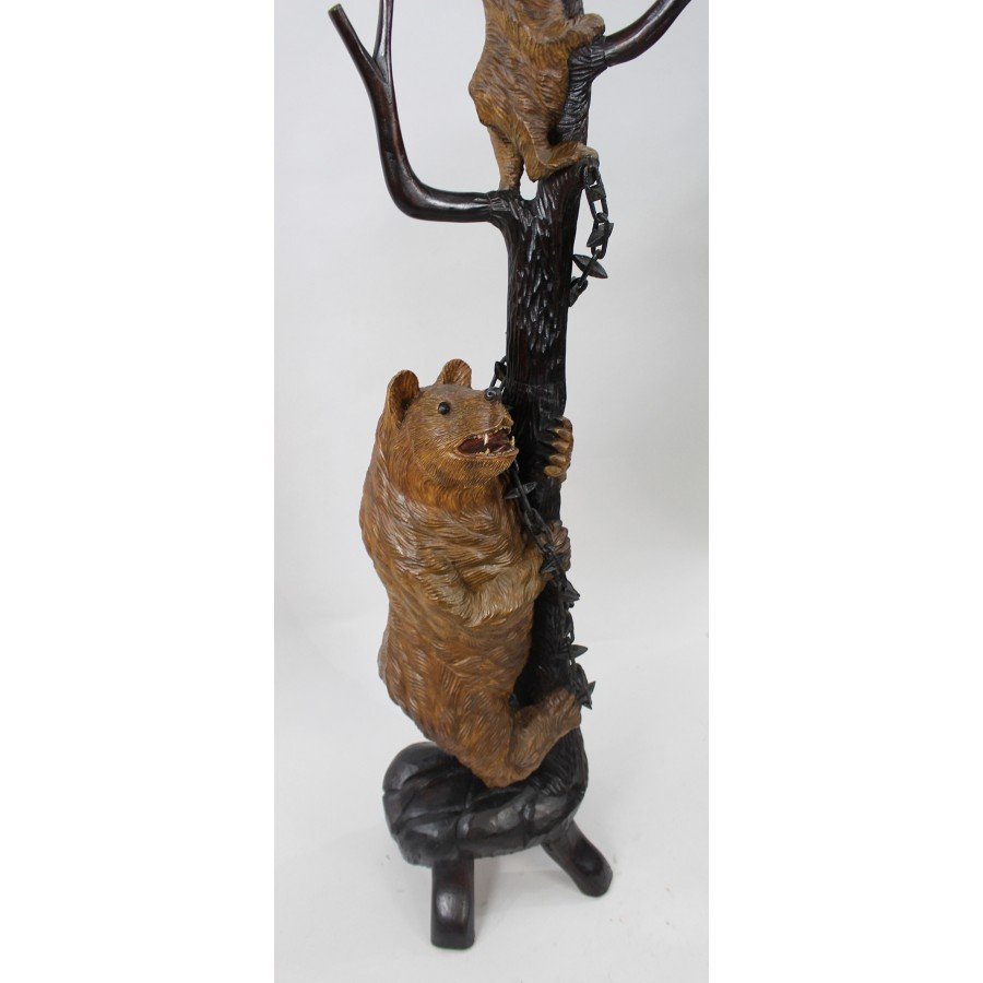 19th Century Black Forest Carved Bear Coat Stand